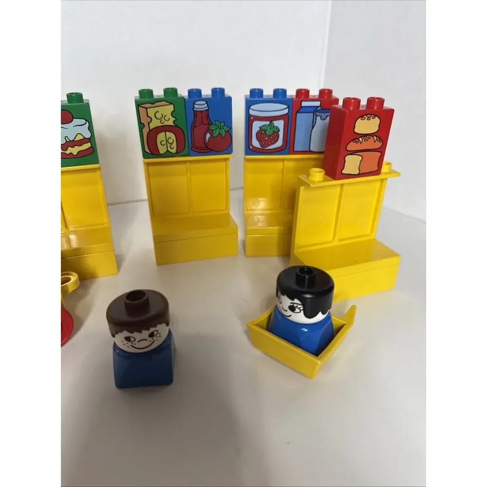 Vintage 1980 Duplo Lego 2640 Grocery Store With 3 Figurines And Extras Only PICT